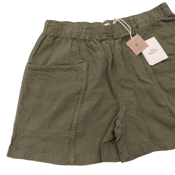 Faherty Womens size XS Cuffed Arlie Day Linen Shorts 3" White - Picture 3 of 9